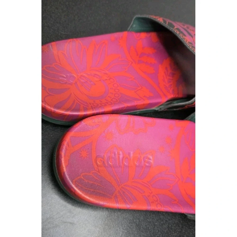 Adidas Adilette Comfort Slide‎ 'Floral - Bahia Magenta' Mens 11 Pink Slip On EUC